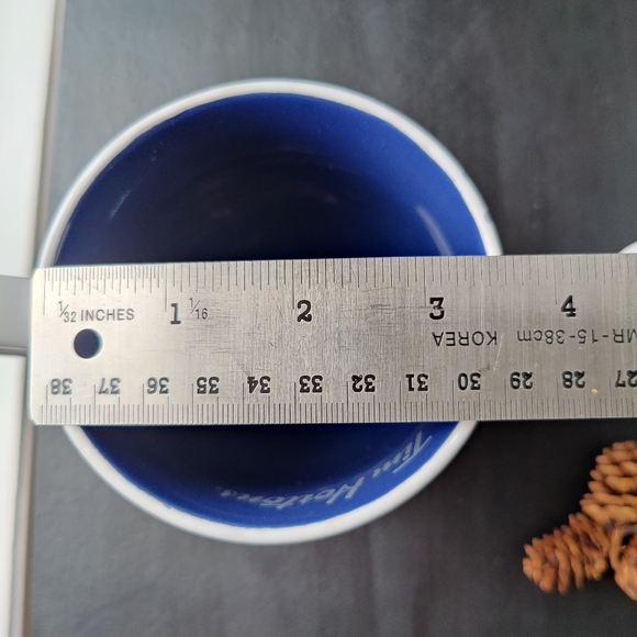 2 Tim Hortons coffee mugs | 2017 | 🤍💙🩶 white grey polka dots | 12 oz - Picture 11 of 13